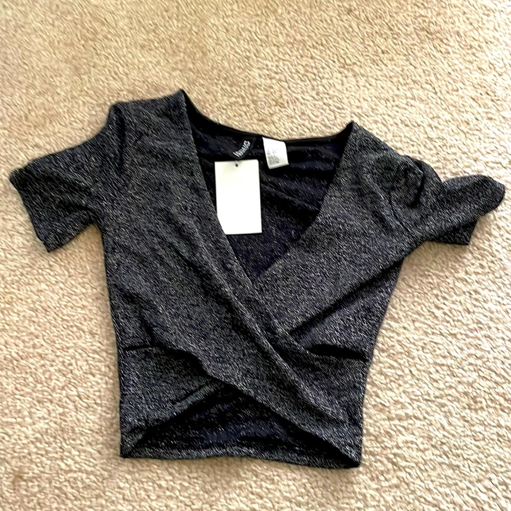Black and sparkly crop top